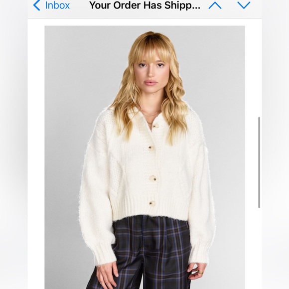 Cream Colored Knit Cardigan - Picture 5 of 5